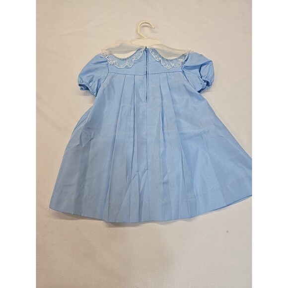 Vintage RUTH OF CAROLINA Girls Dress Sz T4 Short Sleeve Baby Blue USA **READ** - Picture 4 of 15
